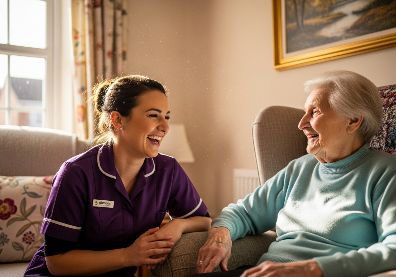A diverse group of Almond Flex Care carers attending a training workshop in Durham