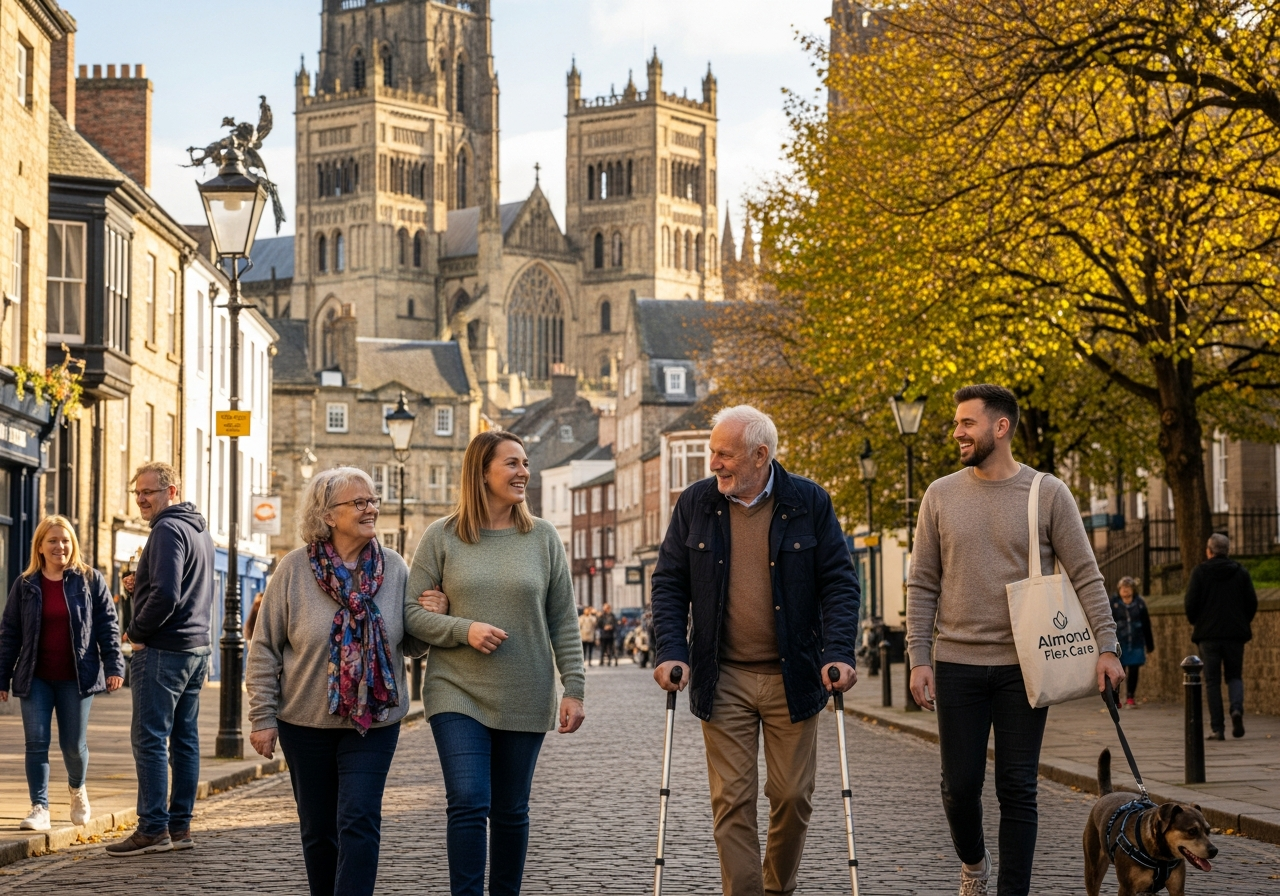 A carer visiting a client at home in Durham — providing compassionate home care support